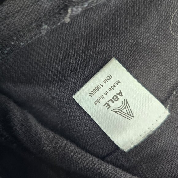 Able Black Linen Cotton Blend Charlie Tapered Oversize Pants Pockets Size 14 - Picture 6 of 12